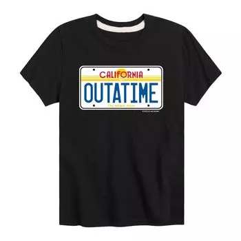 Футболка Outatime с номерным знаком для мальчиков 8–20 лет «Назад в будущее» Licensed Character, черный