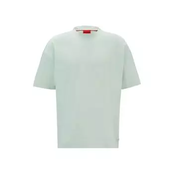 Футболка oversize для всех полов из хлопка с логотипом HUGO, светло-зеленый