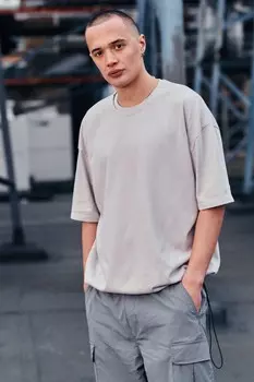 Футболка Oversize Edit из плотного материала Next, серый