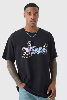 Футболка oversize homme love yours Boohoo, черный