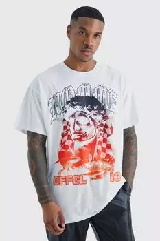 Футболка oversize homme с графикой Boohoo, белый