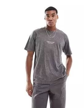 Футболка oversize originals с логотипом на груди в сером цвете Jack & Jones