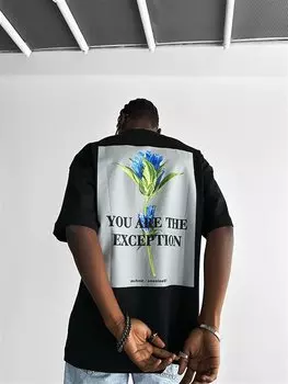 Футболка Oversize с нашивкой на спине, черная ablukaonline, черный