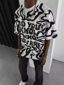 Футболка Oversize с принтом Белая ablukaonline, белый