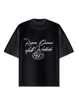 Футболка Oversize с принтом Черная ablukaonline, черный