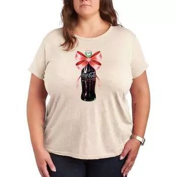 Футболка oversize с принтом в виде банта из бутылки Coca-Cola Licensed Character, бежевый