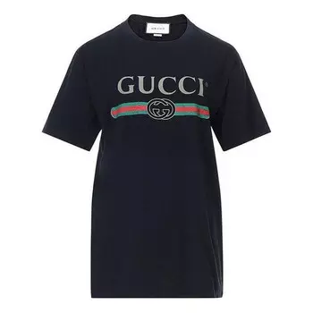 Футболка oversize t-shirt with logo 'black' Gucci, черный