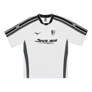Футболка oversized soccer t-shirt 'white black' Mizuno, белый