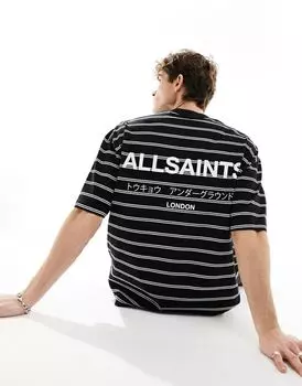 Футболка оверсайз AllSaints Underground с черными полосками