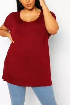 футболка оверсайз Boohoo, ягодный