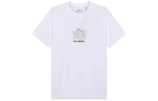 Футболка оверсайз Burberry с вышитым оленем, белый