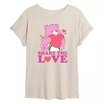 Футболка оверсайз Care Bears с принтом «Делитесь любовью» для подростков Licensed Character, бежевый