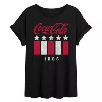 Футболка оверсайз Coca-Cola 1886 с американскими звёздами и полосами для подростков Licensed Character, черный