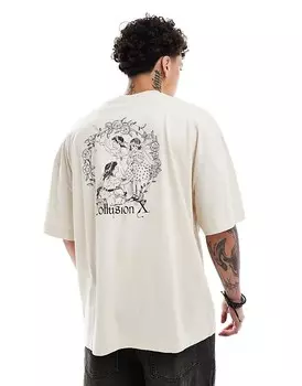 Футболка оверсайз COLLUSION со сказочным рисунком из камня
