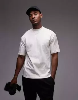 Футболка оверсайз цвета экрю Topman