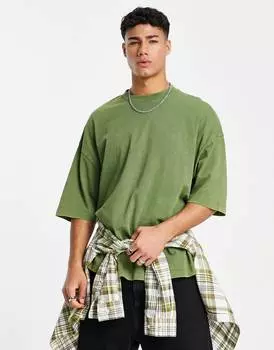 Футболка оверсайз цвета хаки ASOS DESIGN