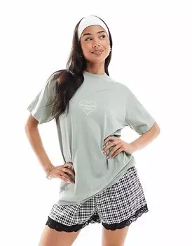 Футболка оверсайз Daisy Street с принтом матча в цвете матча