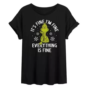 Футболка оверсайз «Доктор Сьюз» для юниоров It’s Fine I’m Fine Licensed Character, черный