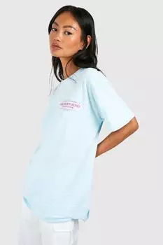 Футболка оверсайз dsgn studio коллективная Boohoo, синий