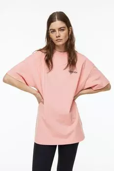 Футболка оверсайз H&amp;M, светло-розовый/венеция