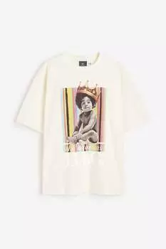 Футболка оверсайз H&M, бежевый