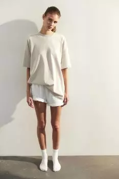 Футболка оверсайз H&M, бежевый