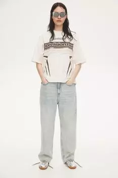Футболка оверсайз H&M, бежевый