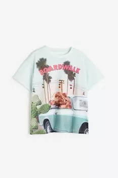 Футболка оверсайз H&M, бирюзовый