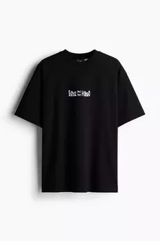 Футболка оверсайз H&M, черный