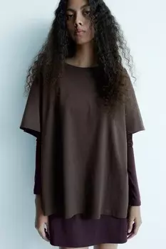 Футболка оверсайз H&M, коричневый