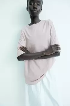 Футболка оверсайз H&M, розовый