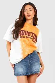 Футболка оверсайз houston tie dye Boohoo, ржавый