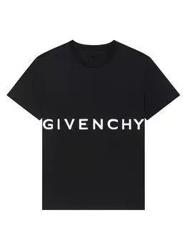 Футболка оверсайз из джерси с вышивкой Givenchy, черный