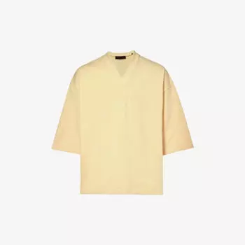 Футболка оверсайз из хлопкового джерси с логотипом ESSENTIALS Fear Of God Essentials, желтый