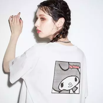 Футболка оверсайз Kuromi & My Melody UT Graphic Uniqlo, белый