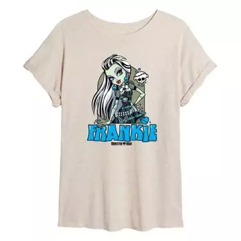 Футболка оверсайз Monster High Alumni Frankie Stein для подростков Licensed Character, бежевый
