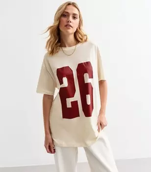 Футболка оверсайз Off White 26 New Look, белый