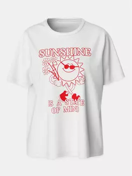 Футболка оверсайз Pieces, белый