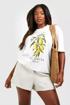 Футболка оверсайз plus velencia Boohoo, белый