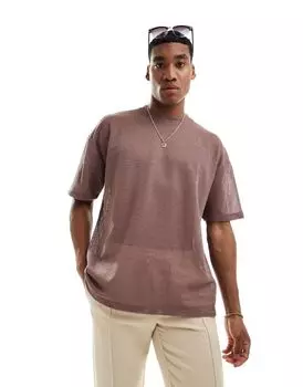 Футболка оверсайз розовато-лилового цвета с открытой сеткой ASOS DESIGN