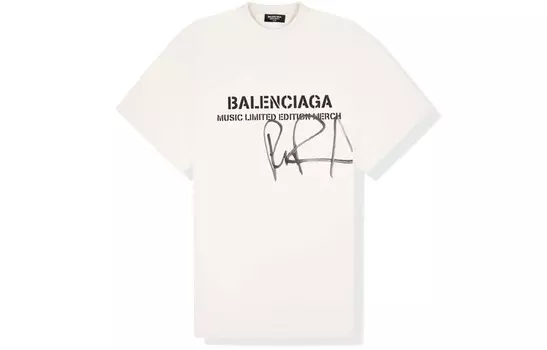 Футболка оверсайз RuPaul Balenciaga, кремовый