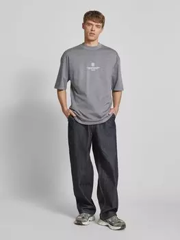 Футболка оверсайз с этикеткой, модель «BAYLOR» Pegador, антрацит