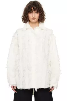 Футболка оверсайз с бахром Recto, белый