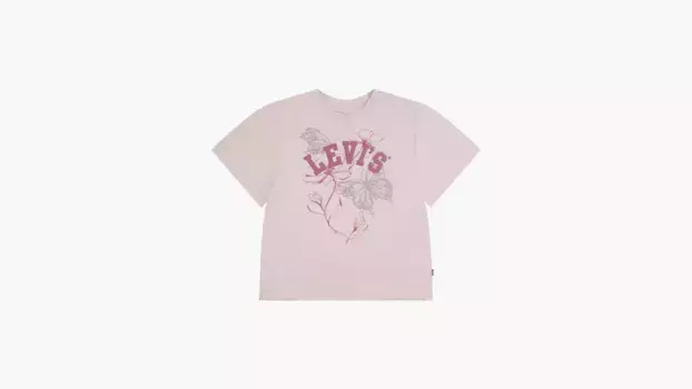 Футболка оверсайз с цветочным принтом для больших девочек 7–16 лет Levi's, цвет Lotus