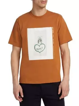Футболка оверсайз с фото Helmut Lang, цвет Sienna Tan