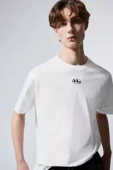 Футболка оверсайз с графическим принтом H&M, белый