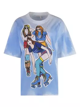 Футболка оверсайз с графичным принтом See by Chlo, синий