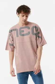 Футболка оверсайз с круглым вырезом с принтом Fullamoda, сушеная роза