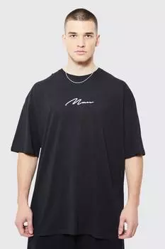 Футболка оверсайз с круглым вырезом высокого мужчины signature Boohoo, черный