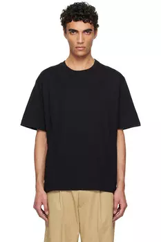 Футболка оверсайз с лисой и тиснением Maison Kitsun, черный